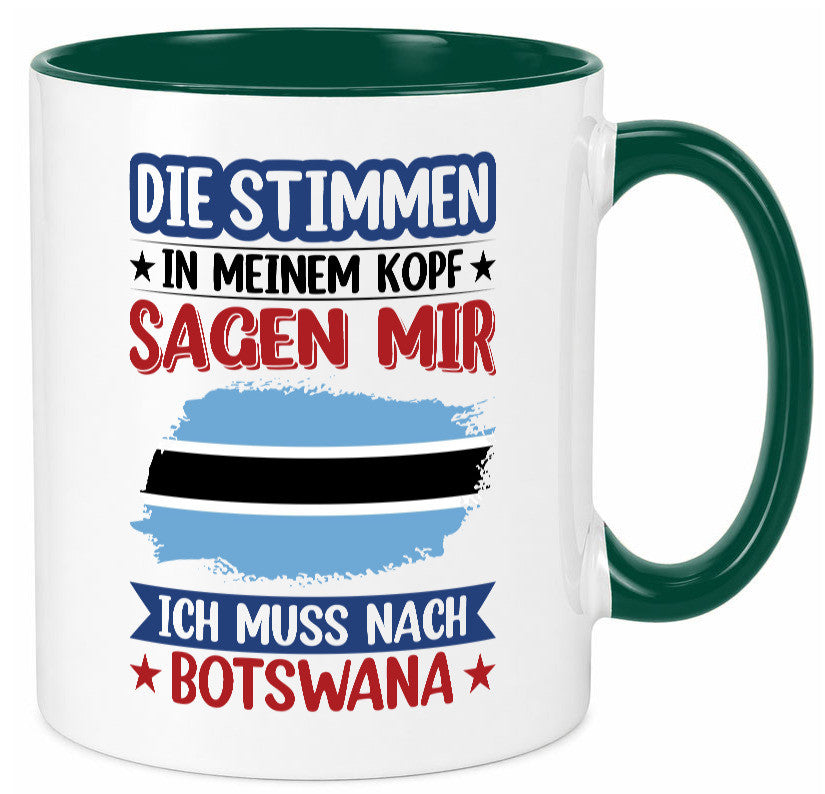 Botswana | Urlaub Stimmen in meinem Kopf Traumland Geschenkidee Humor Tasse