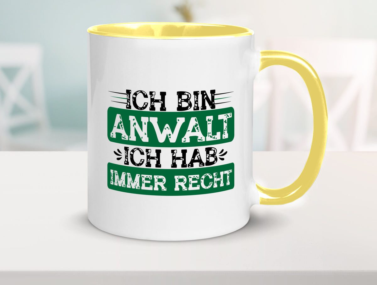 Ich bin Anwalt habe immer Recht | Jura Humor Geschenkidee Tasse