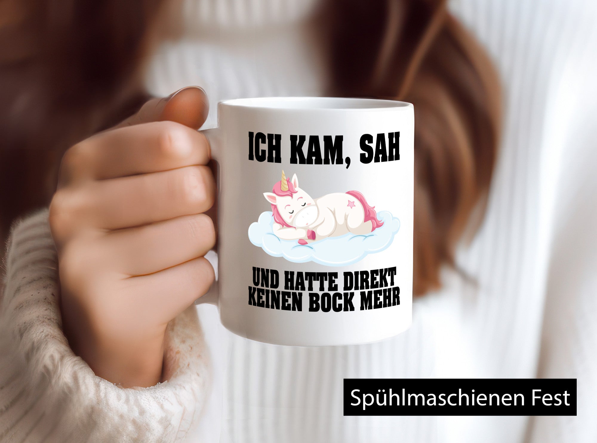 Ich kam, sah hatte direkt keinen Bock | Einhorn Schlafen lustiger Spruch
