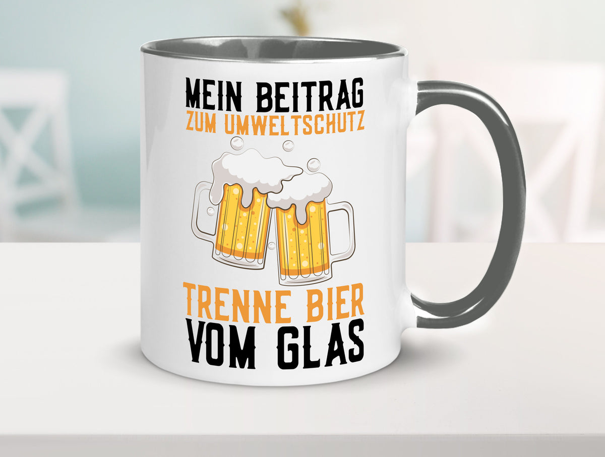 Beitrag zum Umweltschutz | Biertrinker Party Pils lustiger Spruch Geschenk Tasse