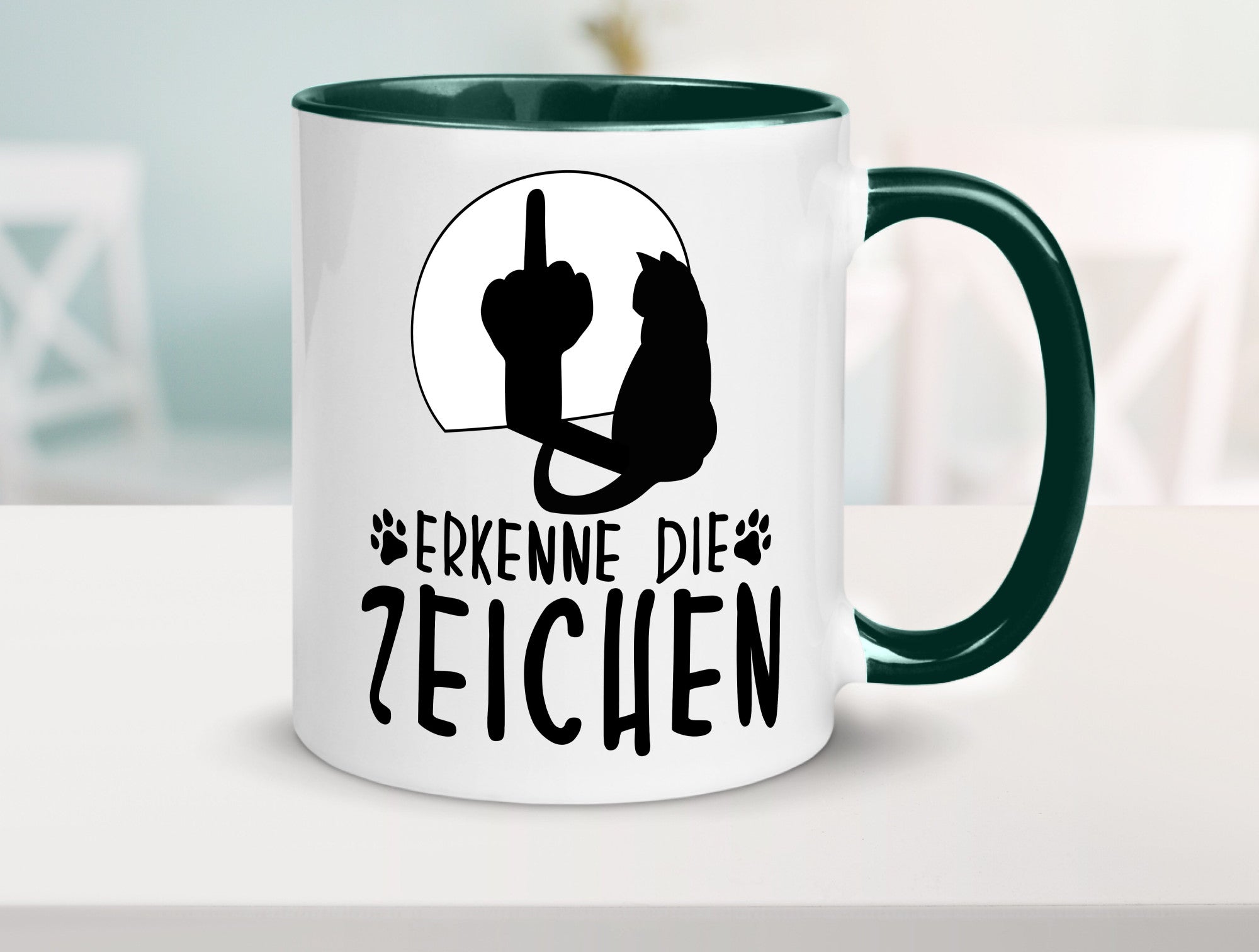 Erkenne die Zeichen | Katze Humor Tierliebhaber Geschenkidee Tasse