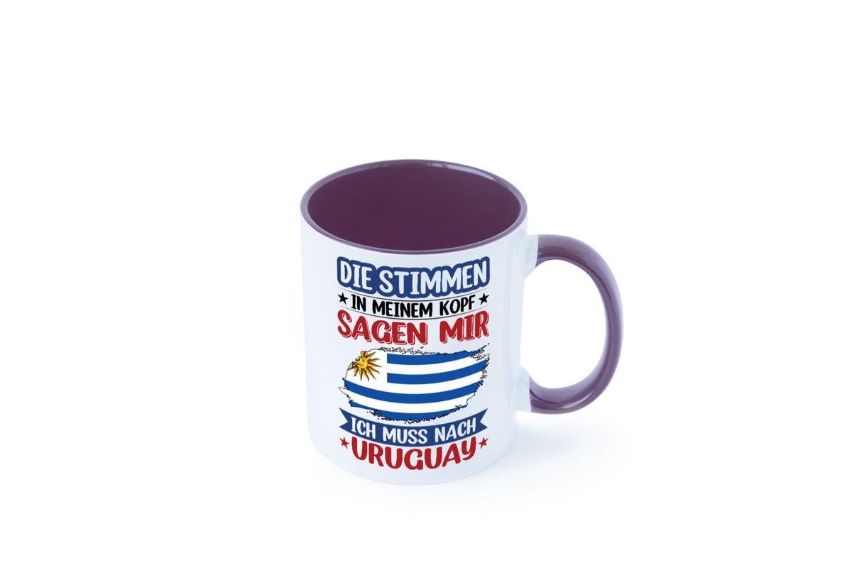 Uruguay | Urlaub Stimmen in meinem Kopf Traumland Geschenk Humor Geschenkidee Tasse