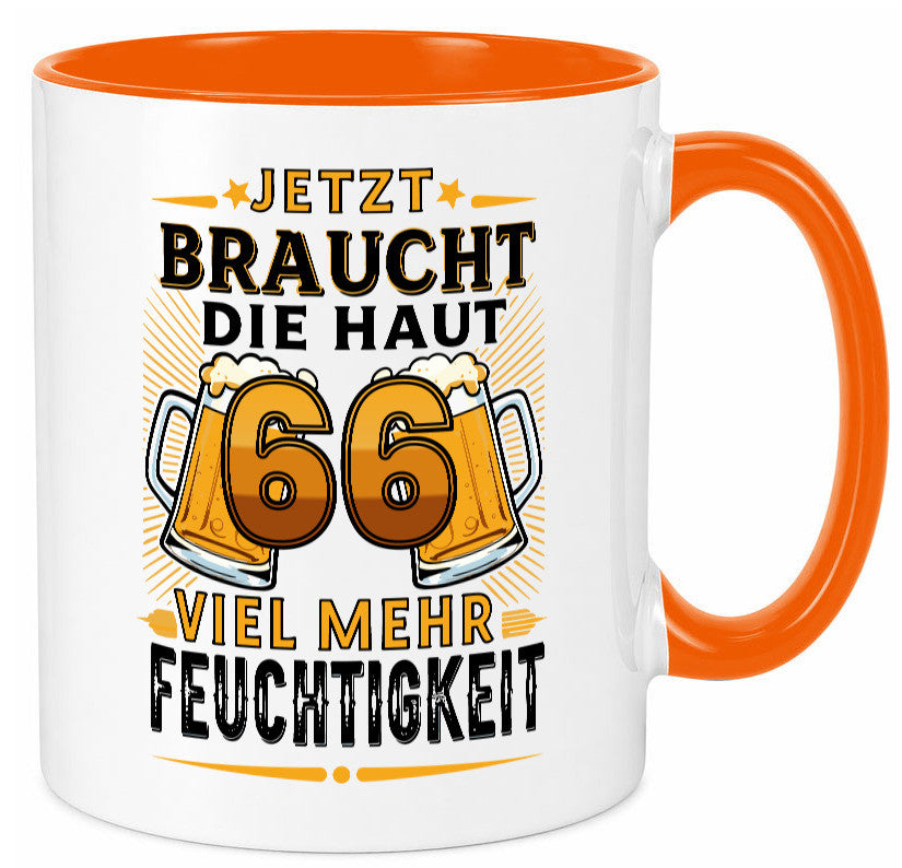 66 braucht die haut mehr Feuchtigkeit | 66. Geburtstag Humor Geschenkidee Tasse