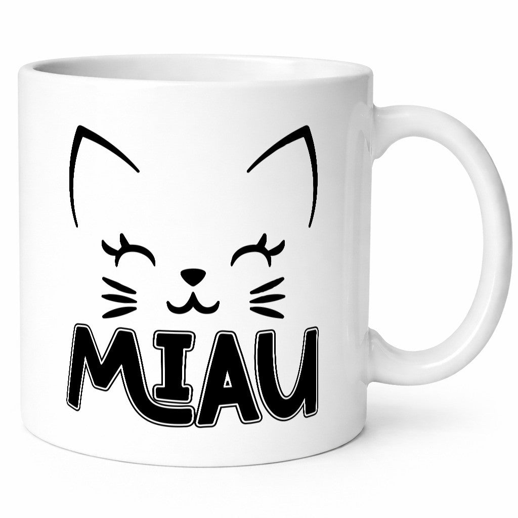 Miau | Katze Katzenliebhaber Cat Geschenkidee Tierliebhaber Humor Tasse
