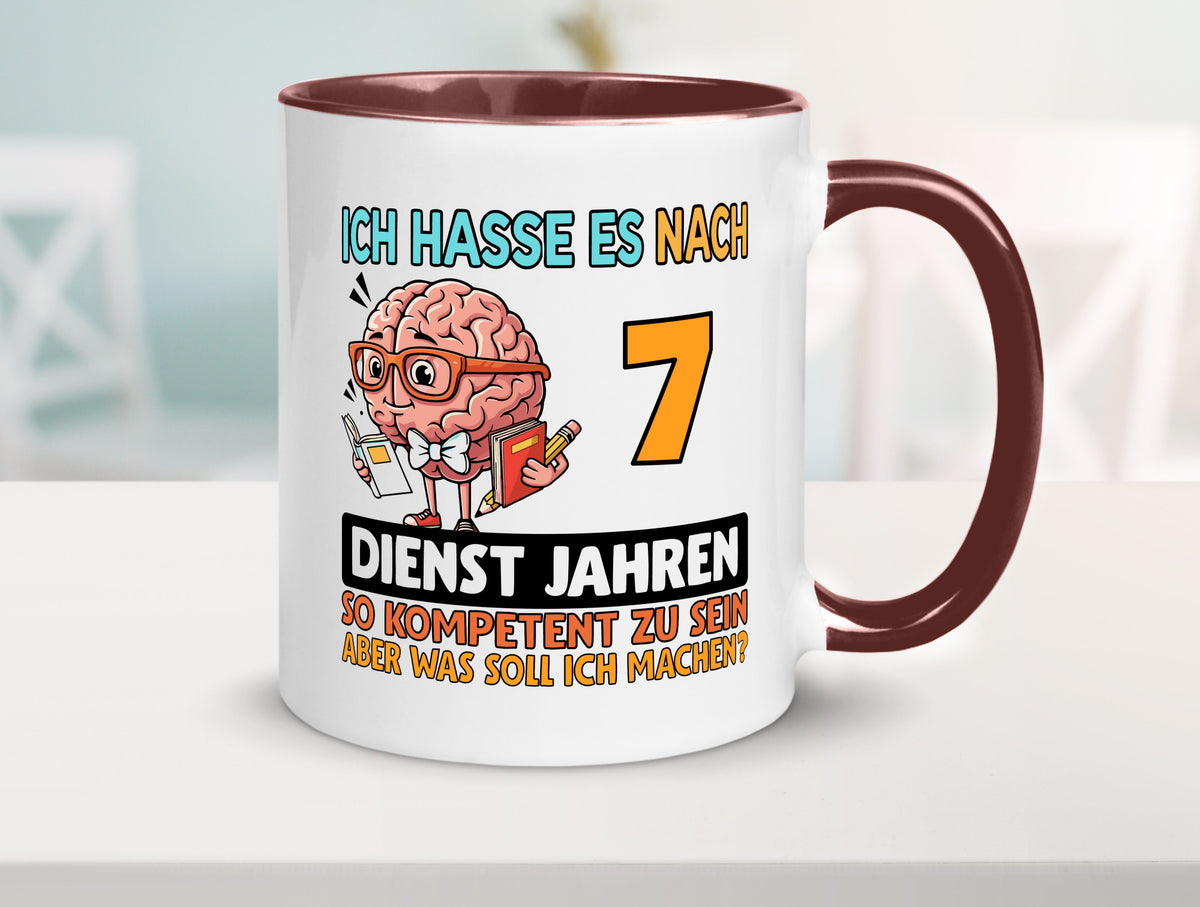 7 Dienstjahre | Arbeit Kompetent lustig Kollegen Büro Geschenk Tasse