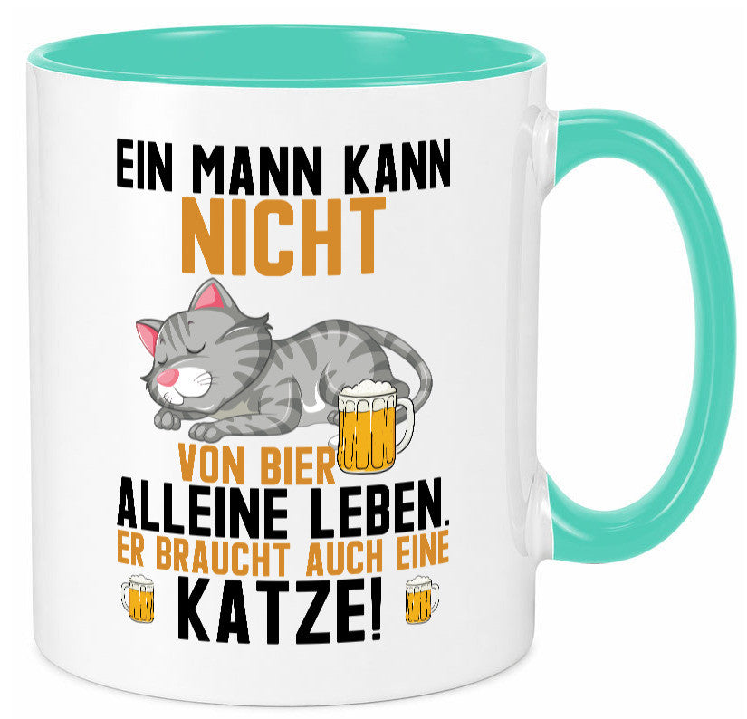 Von Bier leben | Mann braucht eine Katze Katzenliebhaber Geschenk Tierliebhaber