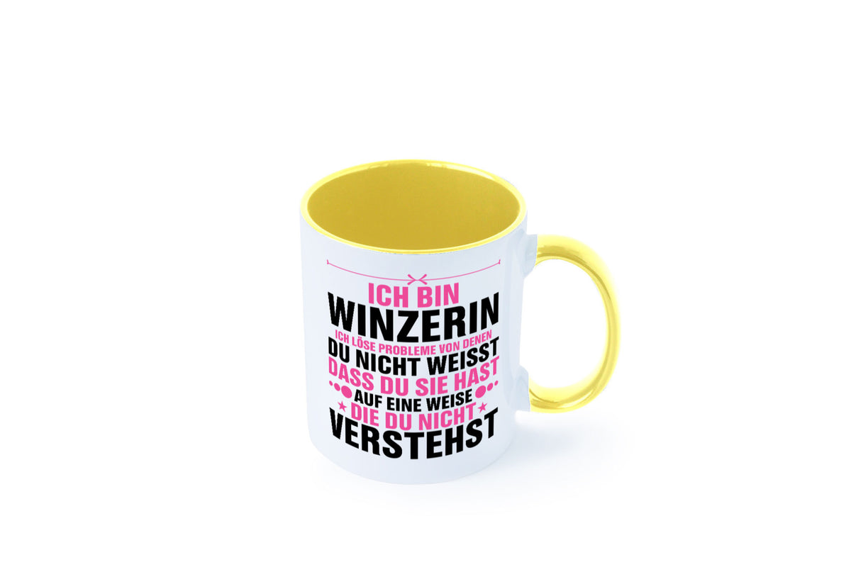 Löse Probleme: Winzerin | Weinbauer Wein Humor Geschenkidee Tasse