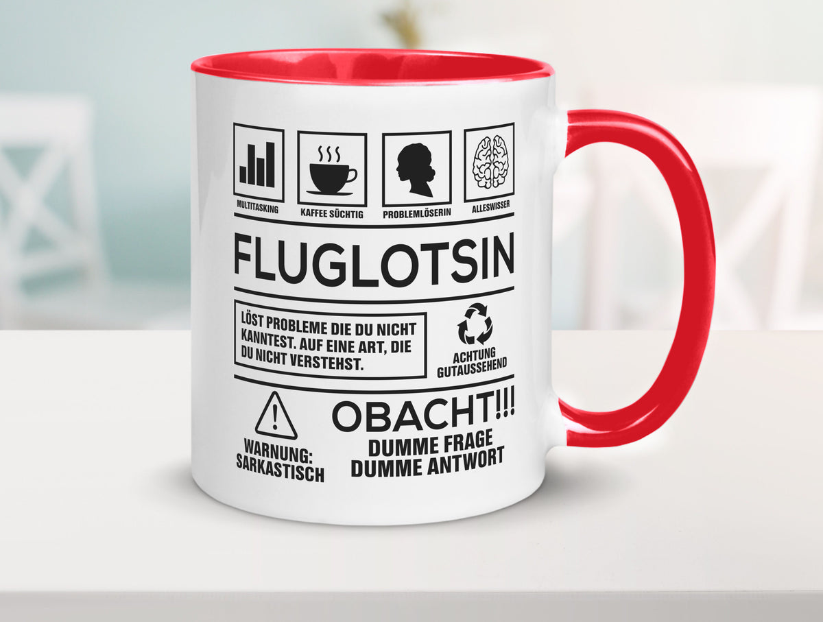 Achtung Probleme Fluglotsin | Flughafen Flugverkehr Geschenk Humor Geschenkidee Tasse
