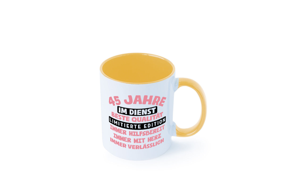 45 Jahre im Dienst | Jubiläum Arbeit v11 Geschenk Kollegen Büro lustiger Spruch Tasse