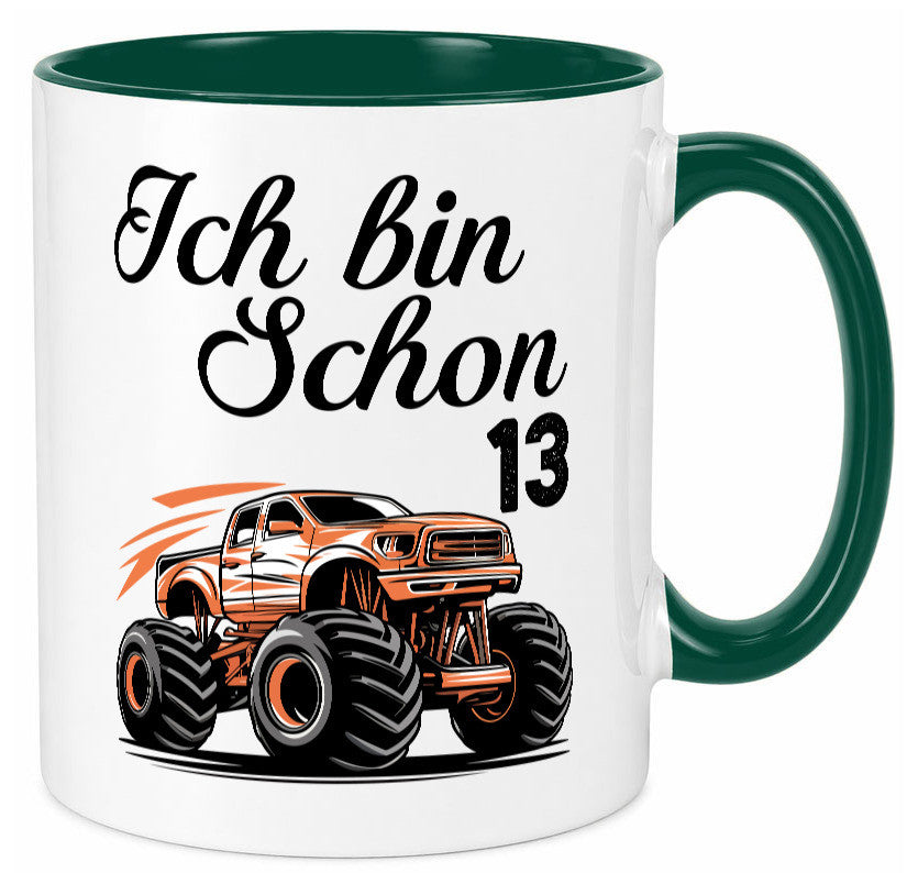 13. Geburtstag | Monster truck 13 Jahre Geschenkidee Humor Tasse