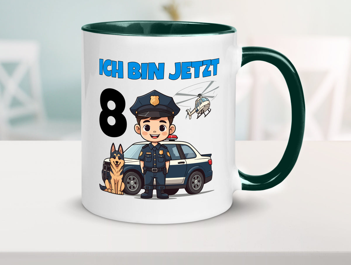 8. Geburtstag | 8 Jahre Polizei Kind Polizeiauto lustig Geschenkidee Geschenk Tasse