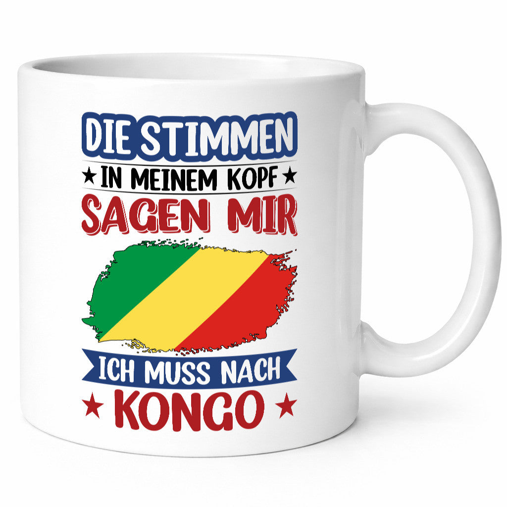 Kongo | Urlaub Stimmen in meinem Kopf Traumland Humor Geschenkidee Tasse