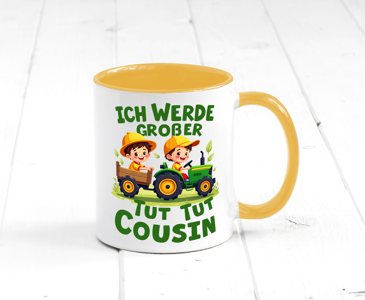 Ich werde Großer Cousin | Familie Bauer lustiger Spruch Geschenk Geschenkidee Tasse