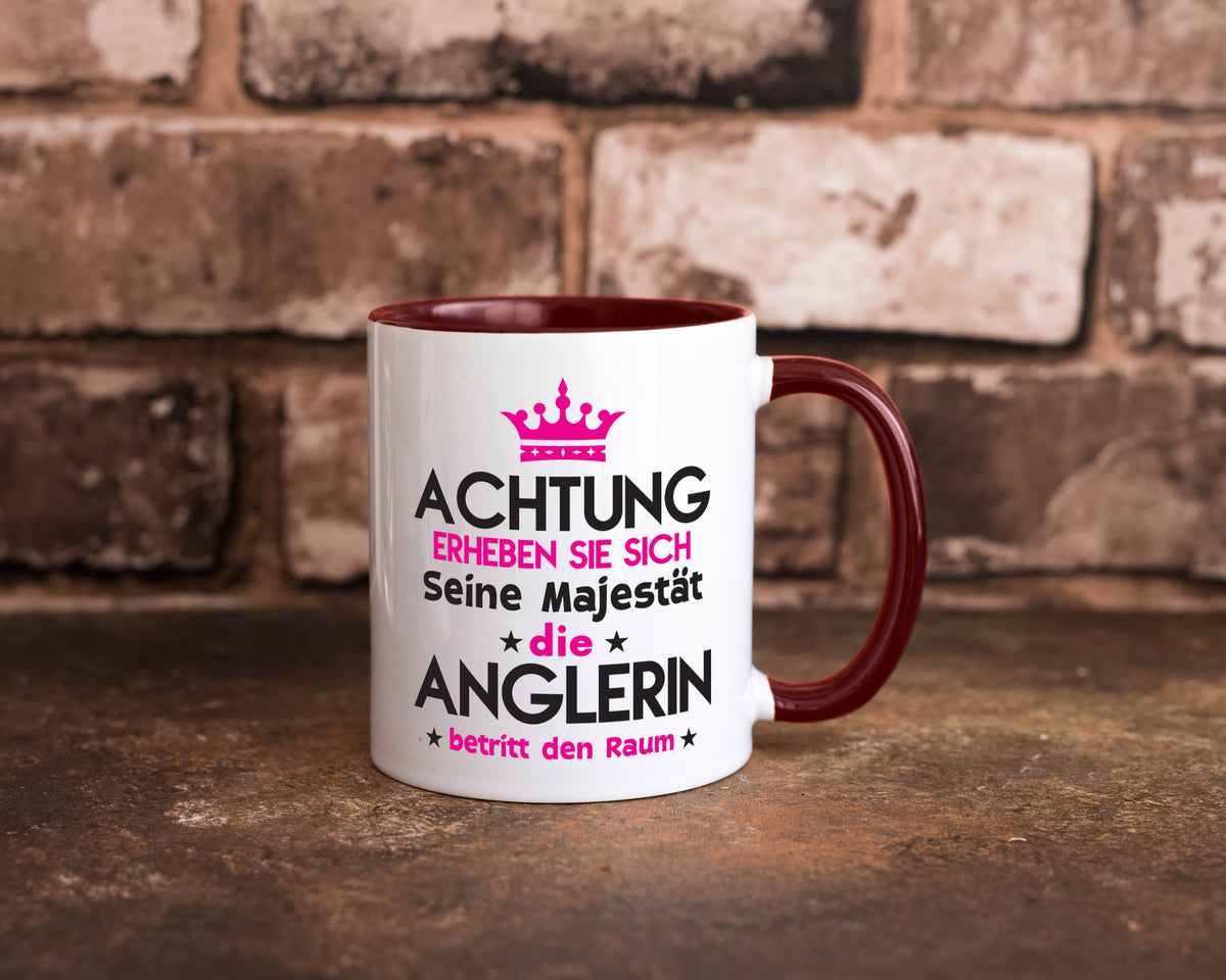 Seine Majestät Anglerin | Angeln Fischerin lustiger Spruch Geschenk Humor Tasse