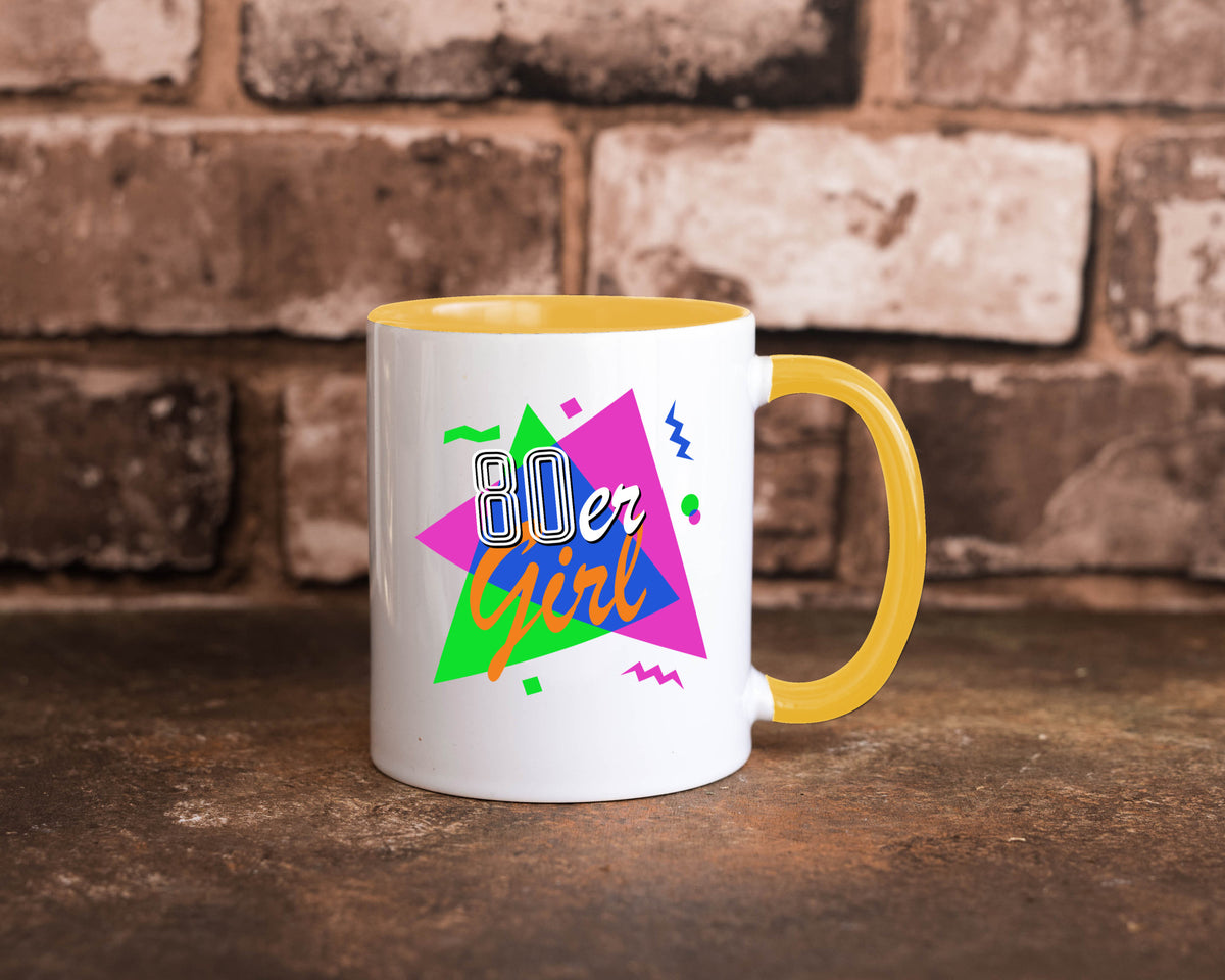 80er Girl - Jahre bunt + verrückt retro Humor Geschenkidee Tasse