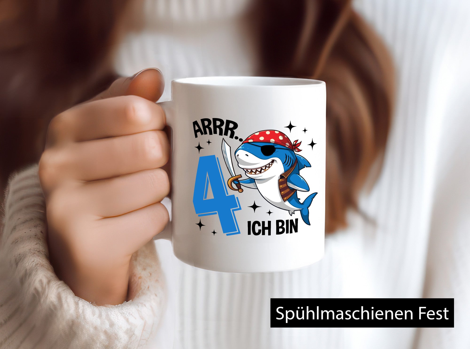 4. Geburtstag | 4 Jahre Arr Pirat Hai Piraten Humor Geschenkidee Tasse