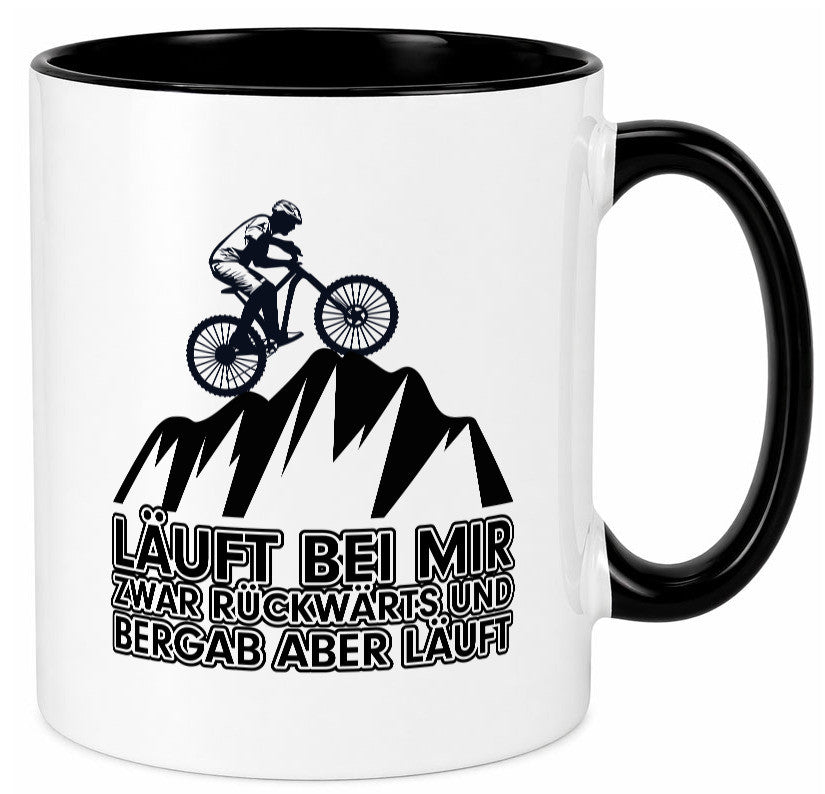 Läuft bei mir | Pechvogel Tasse Radfahrer Statement Humor Geschenkidee