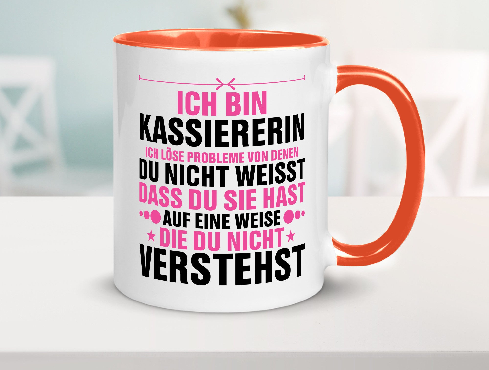 Löse Probleme: Kassiererin v2 lustiger Spruch Geschenk Humor Geschenkidee Tasse