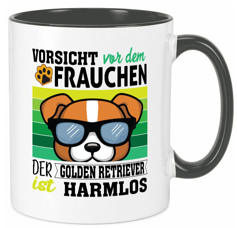 Vorsicht vor dem Frauchen Golden Retriever ist Harmlos lustiger Spruch Geschenk