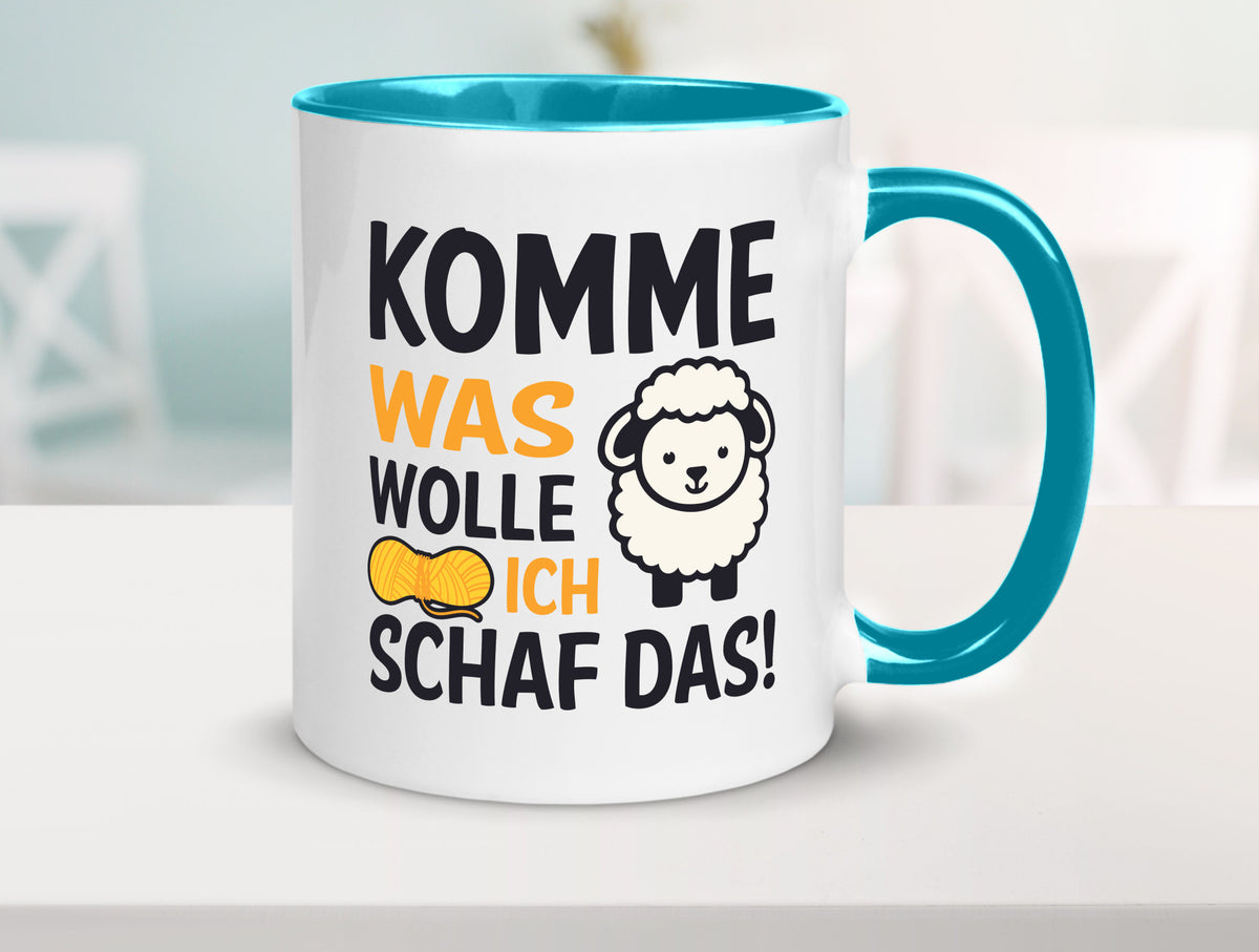 Komme was wolle, ich schaf das | Wolle Humor Geschenkidee Tasse