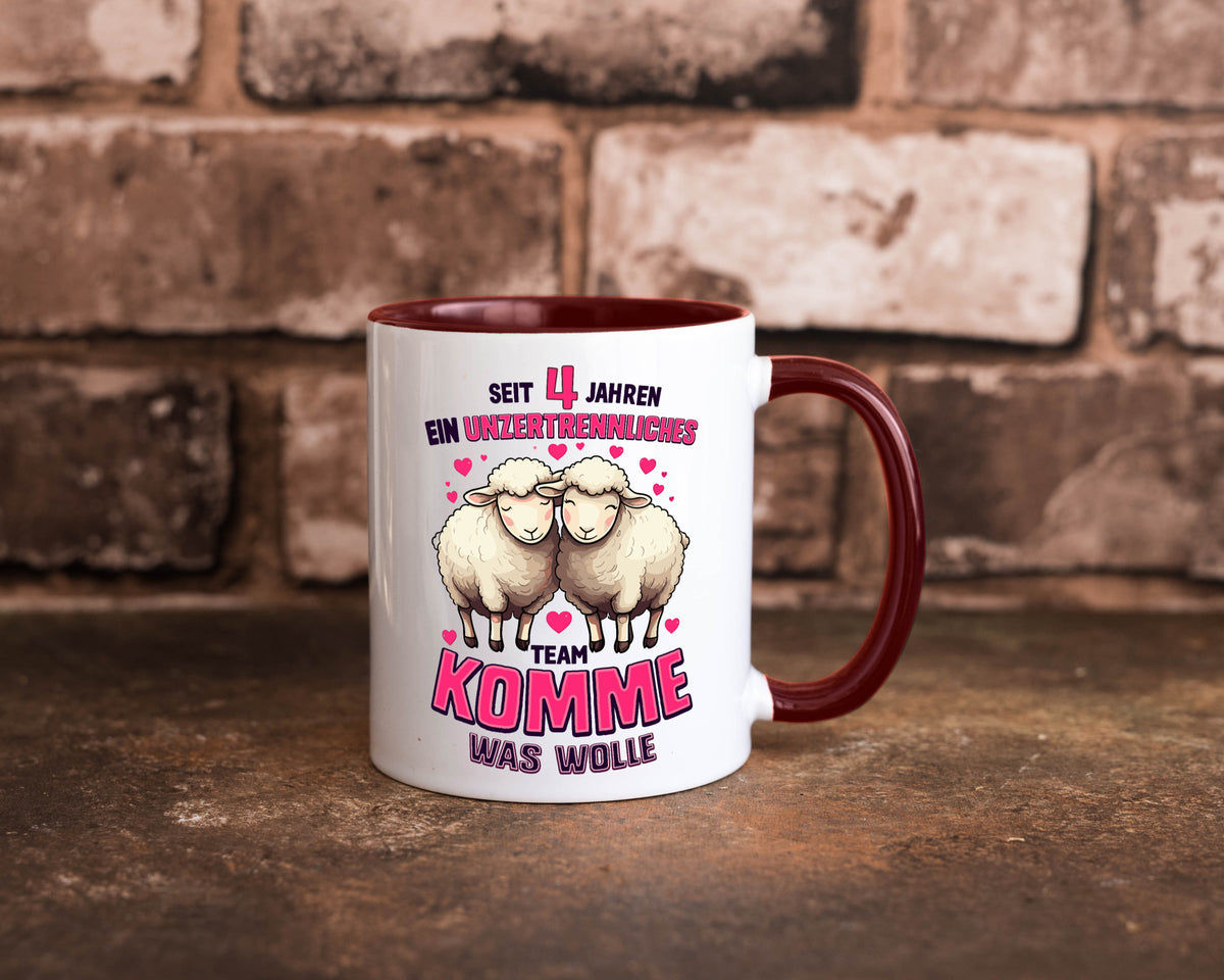 4 Jahre Verheiratet | ein Team Ehepaar v2 Humor Geschenkidee Tasse