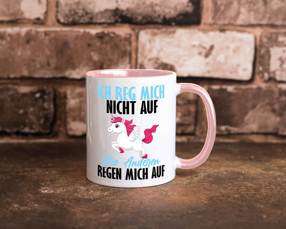 Ich reg mich nicht auf lustiger Spruch Geschenk Humor Geschenkidee Tasse