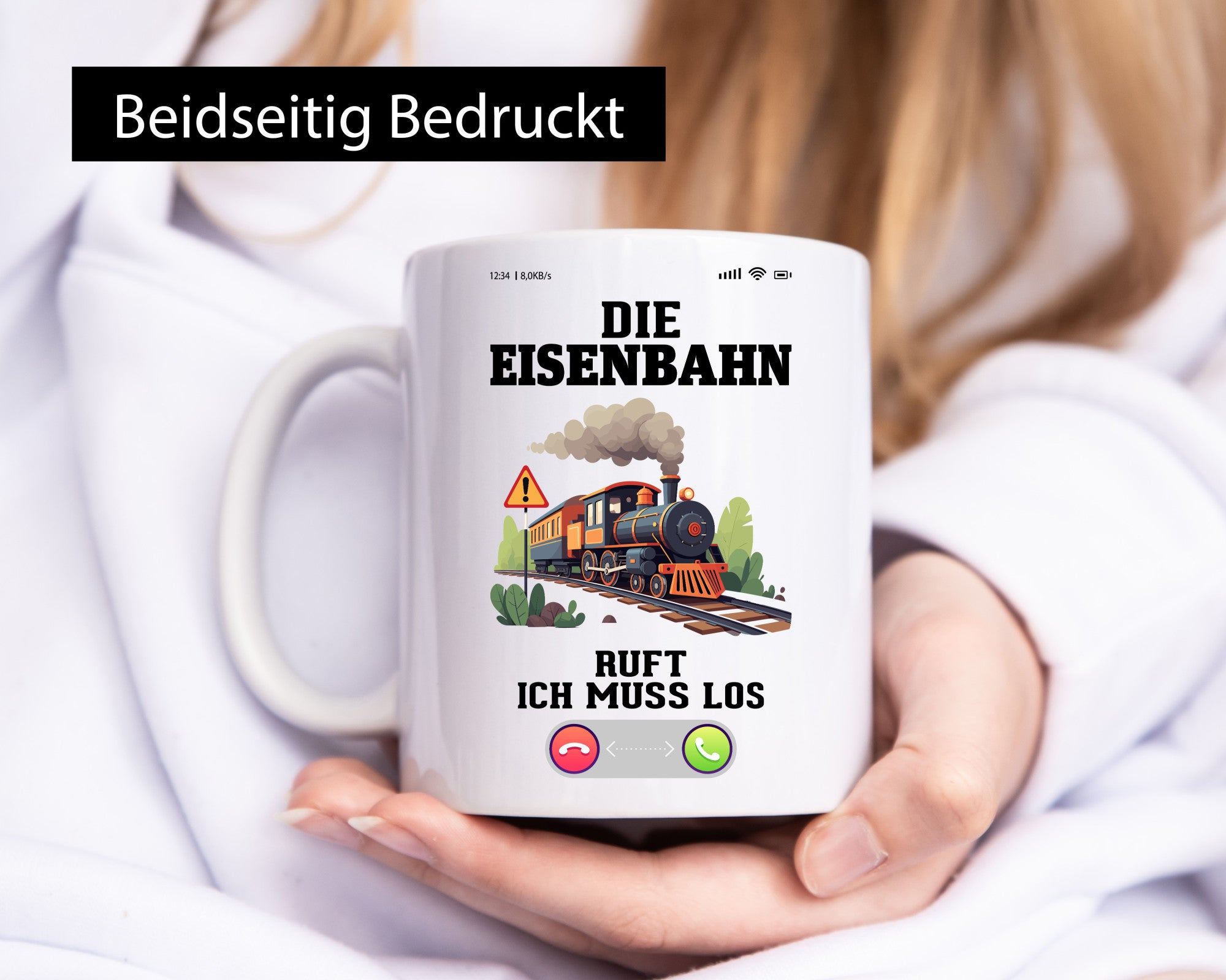 Die eisenbahn ruft an | Lockführer zug v2 Humor Geschenkidee Tasse