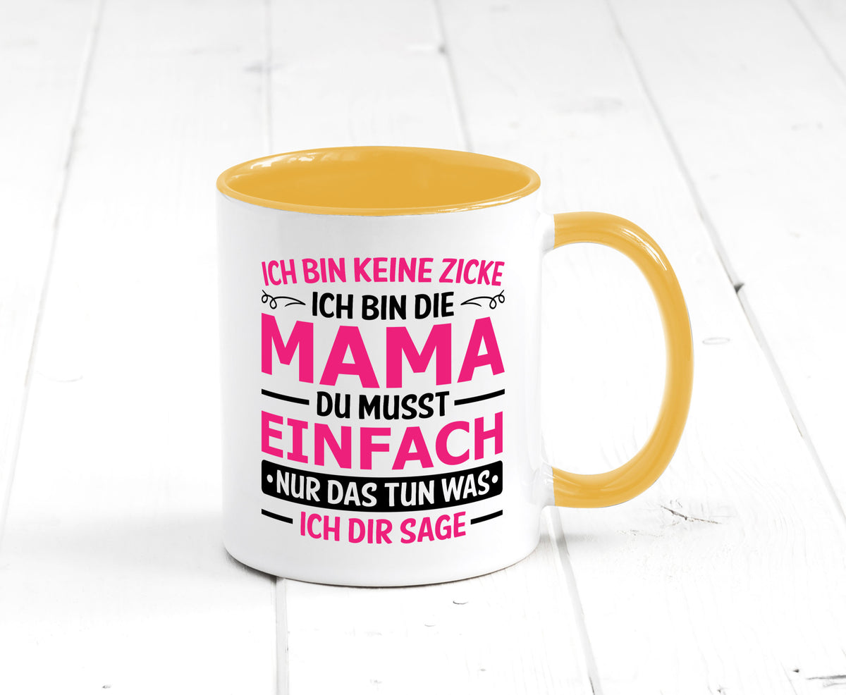 Keine Zicke, Mama | Schleifchen lustiger Spruch Geschenk Familie Geschenkidee Tasse