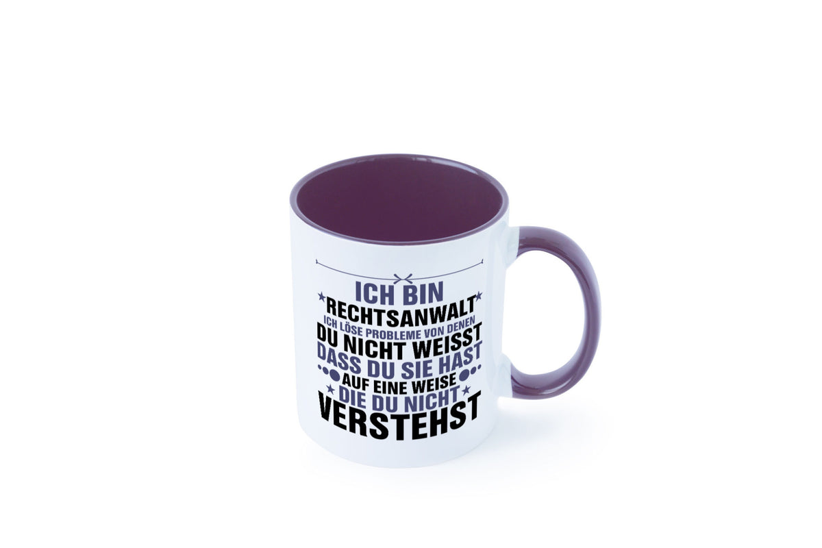 Löse Probleme: Rechtsanwalt | Anwalt Jurist v2 lustig Humor Geschenkidee Tasse