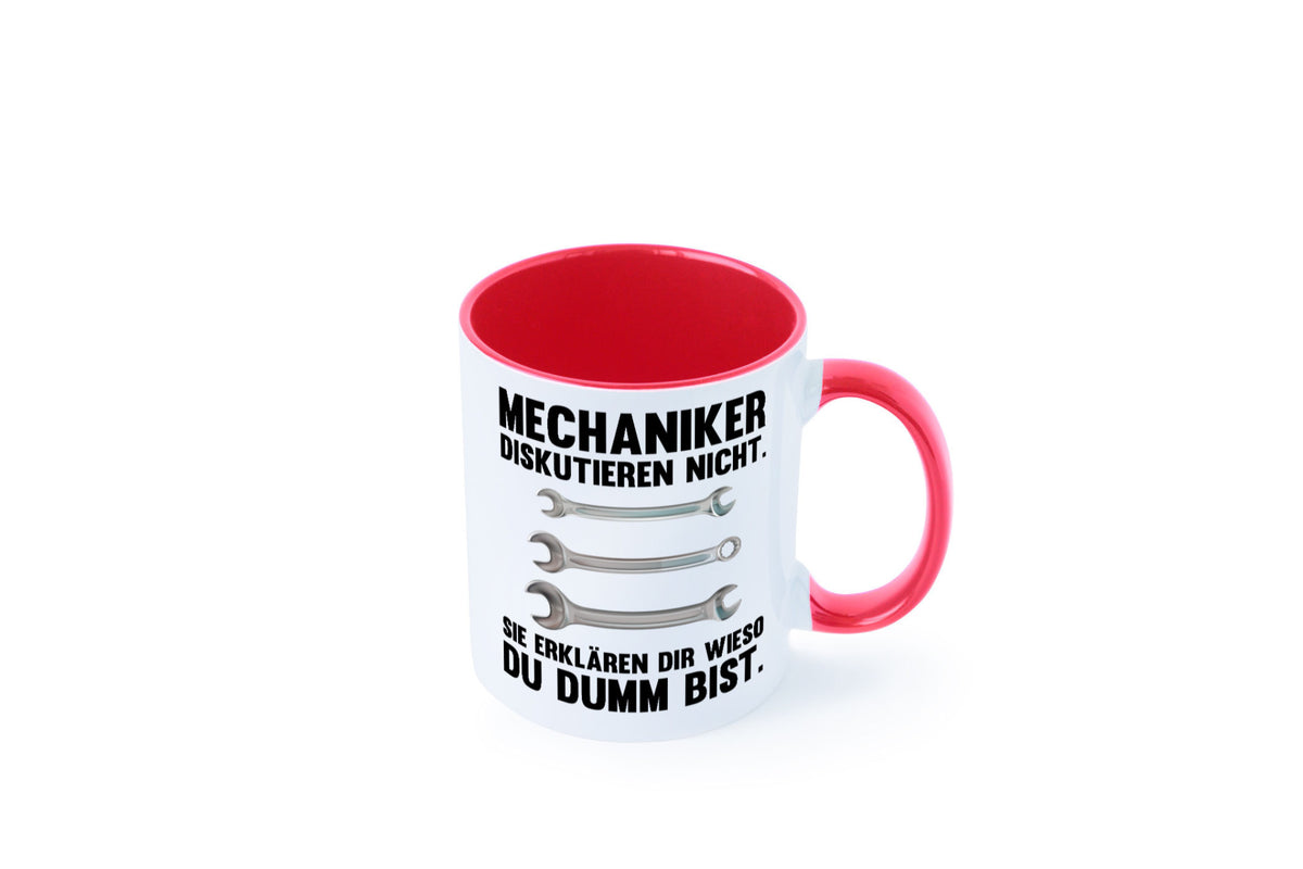 Mechaniker Diskutieren nicht sie erklären nur wieso Geschenkidee Tierliebhaber Tasse