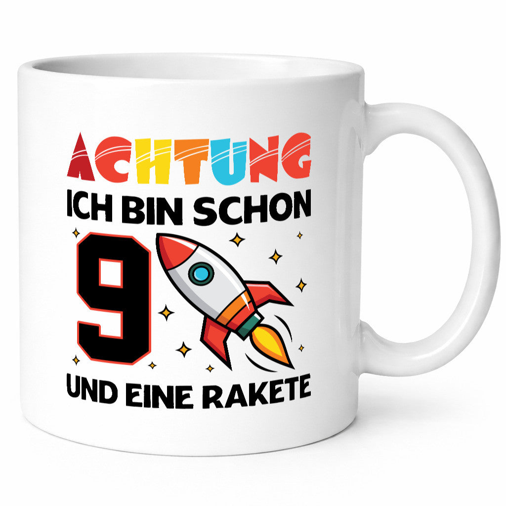 9. Geburtstag | Rakete Weltraum 9 Jahre Galaxy Humor Geschenkidee Tasse