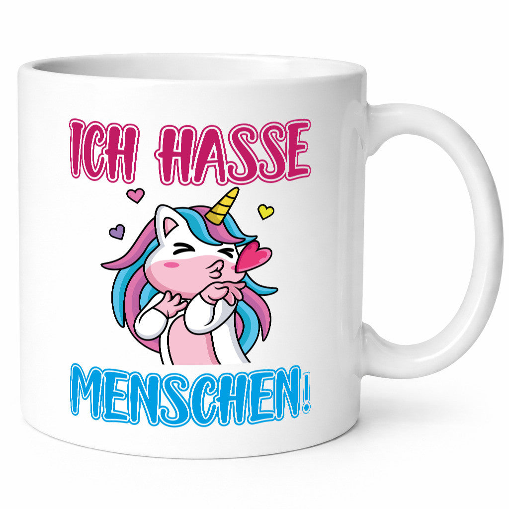 Ich hasse Menschen v2 Humor Geschenkidee Tasse