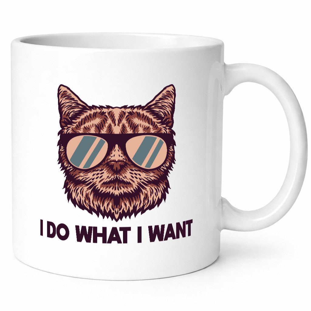 I do what want | Katze Brille Geschenkidee Tierliebhaber Humor Tasse