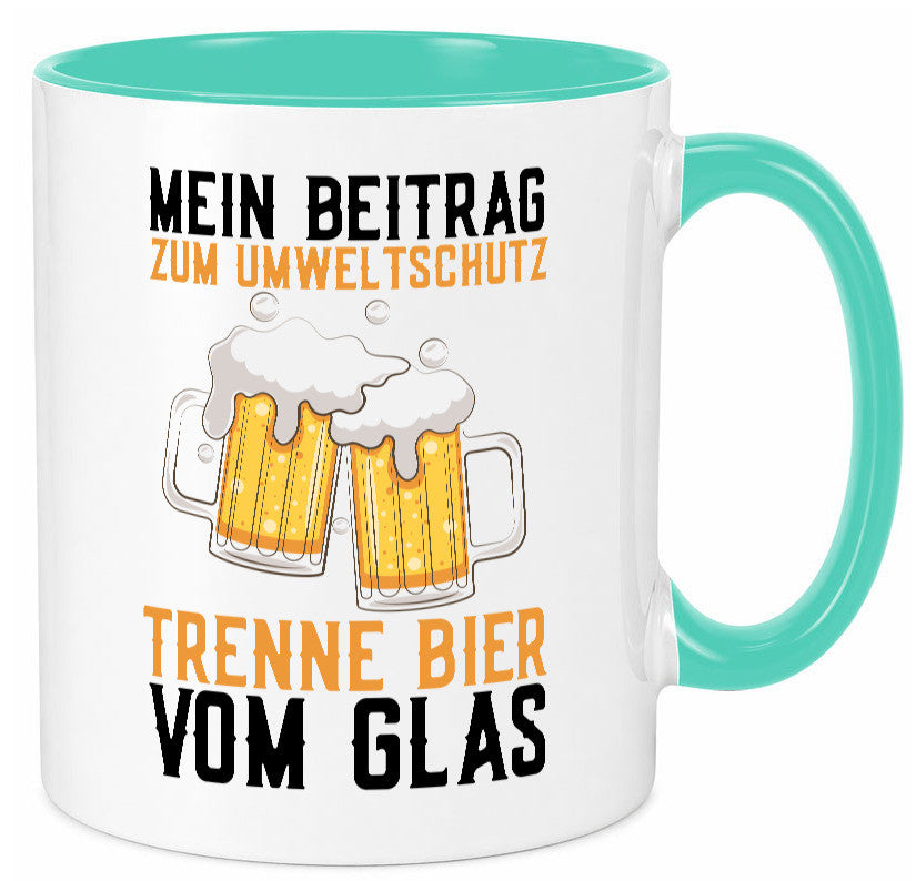Beitrag zum Umweltschutz | Biertrinker Party Pils lustiger Spruch Geschenk Tasse
