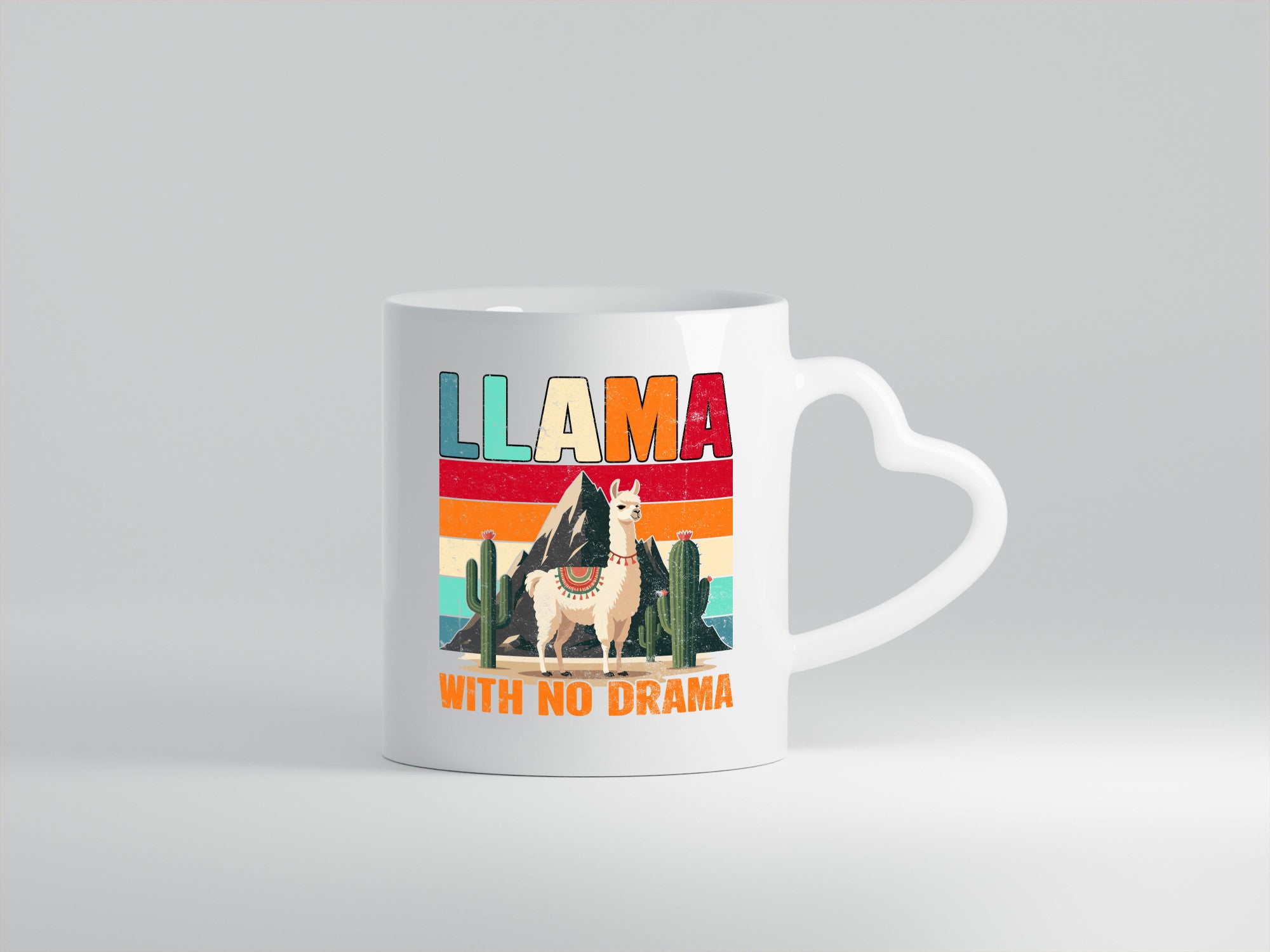 Llama with no Drama | Lama Geschenk Humor Geschenkidee lustiger Spruch Tasse