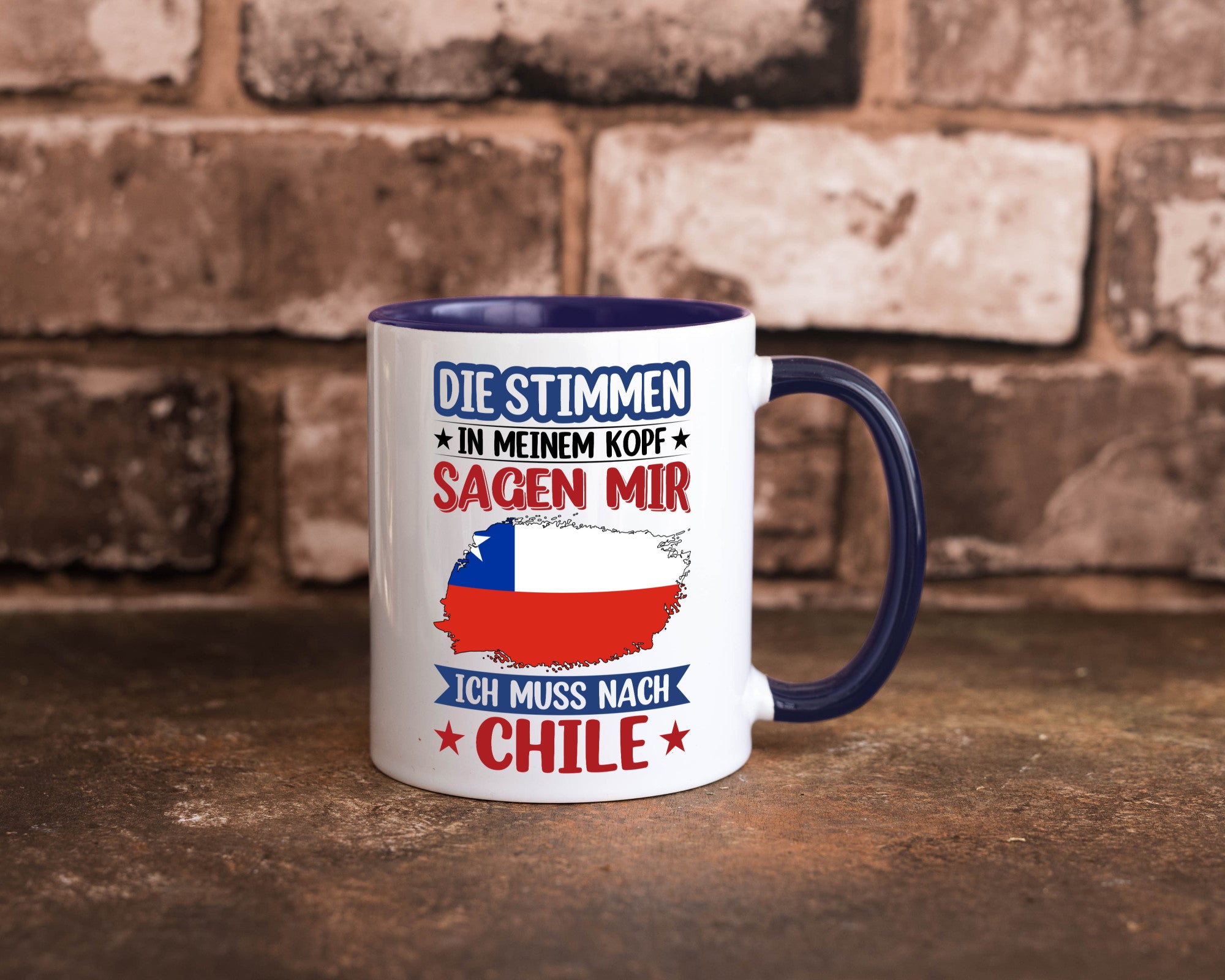 Chile | Urlaub Stimmen in meinem Kopf Traumland Geschenkidee Humor Tasse