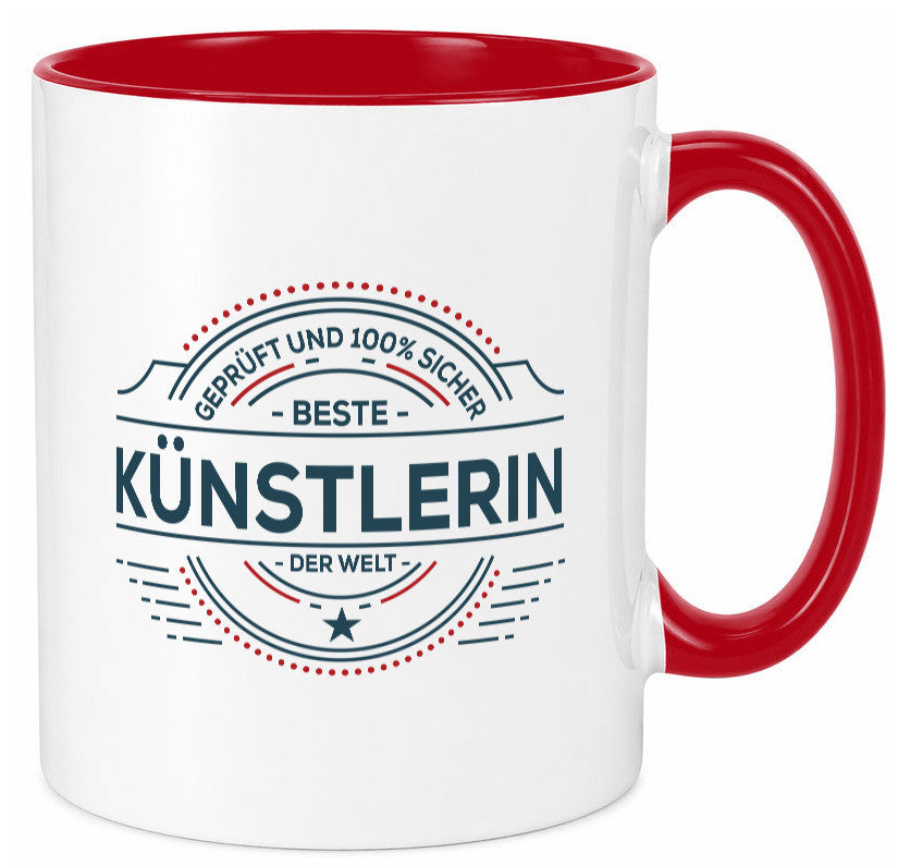 Geprüft und sicher: Künstlerin| Spruch lustig | Kunst Humor Geschenkidee Tasse