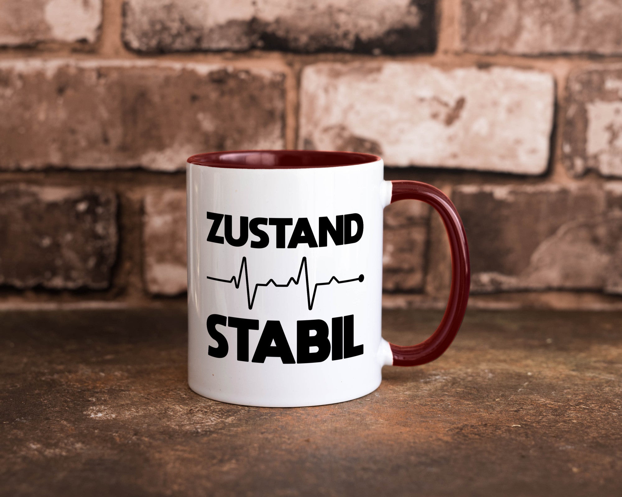 Zustand Stabil | Herzschlag Heartbeat lustiger Spruch Geschenk Humor