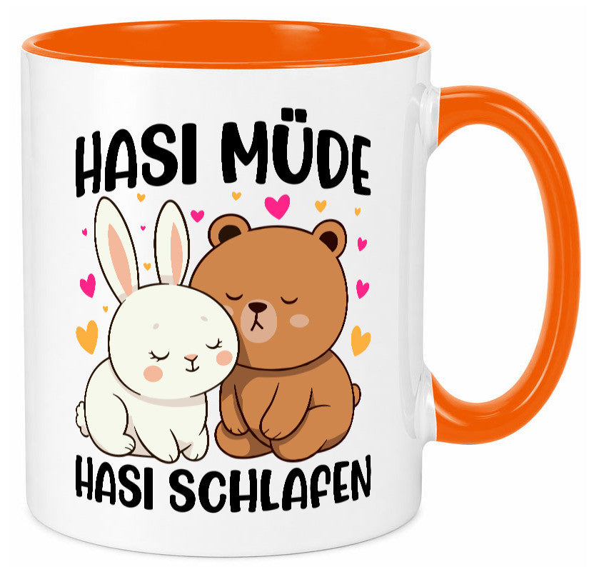 Hasi Müde | schlafen Kaninchen Häschen v2 lustiger Spruch Geschenk Humor Tasse