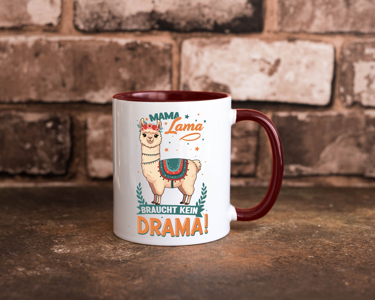 Mama Lama braucht kein Drama | Muttertag Humor Familie Geschenkidee Tasse