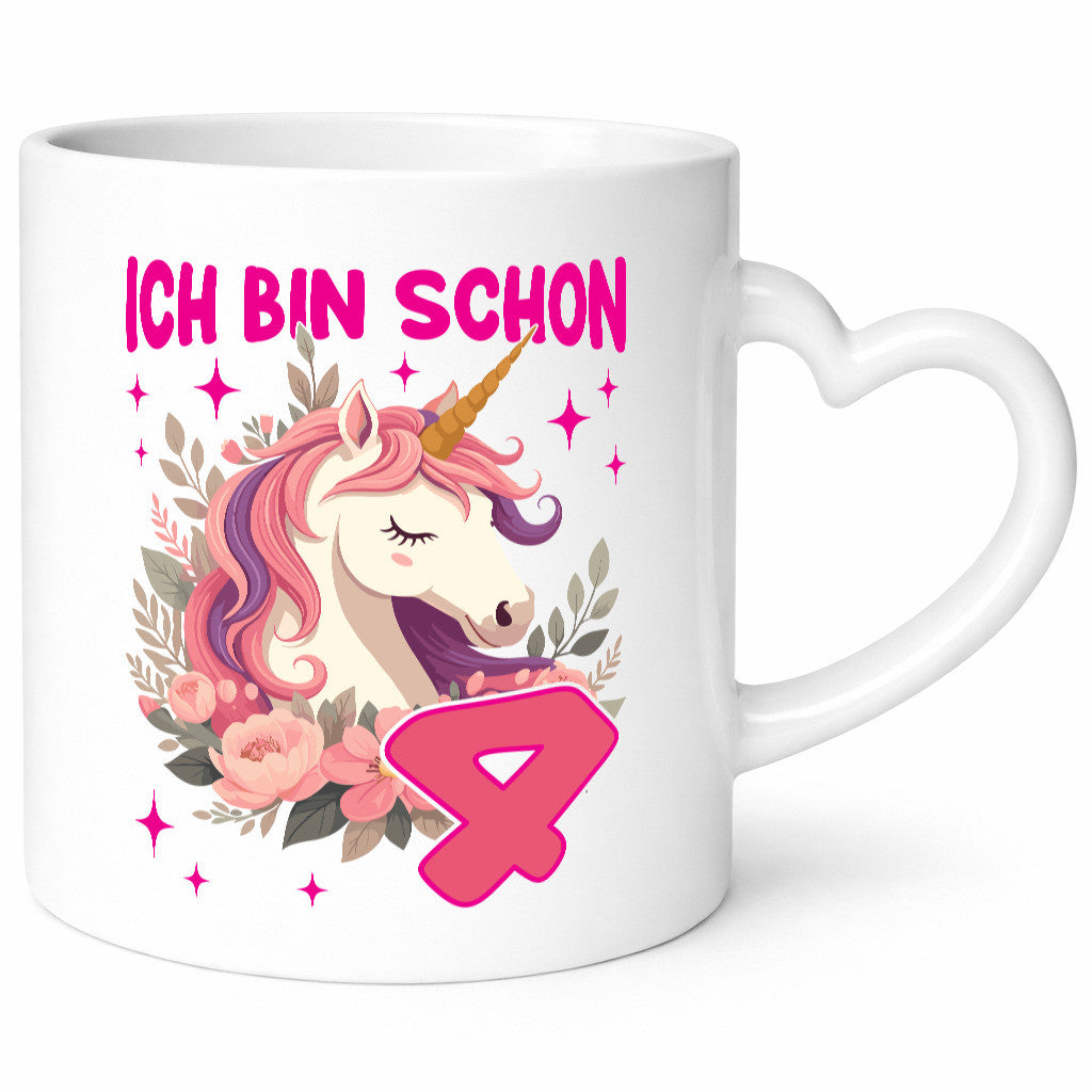 4. Geburtstag | 4 Jahre Einhorn Mädchen v2 lustig Geschenkidee Geschenk Tasse