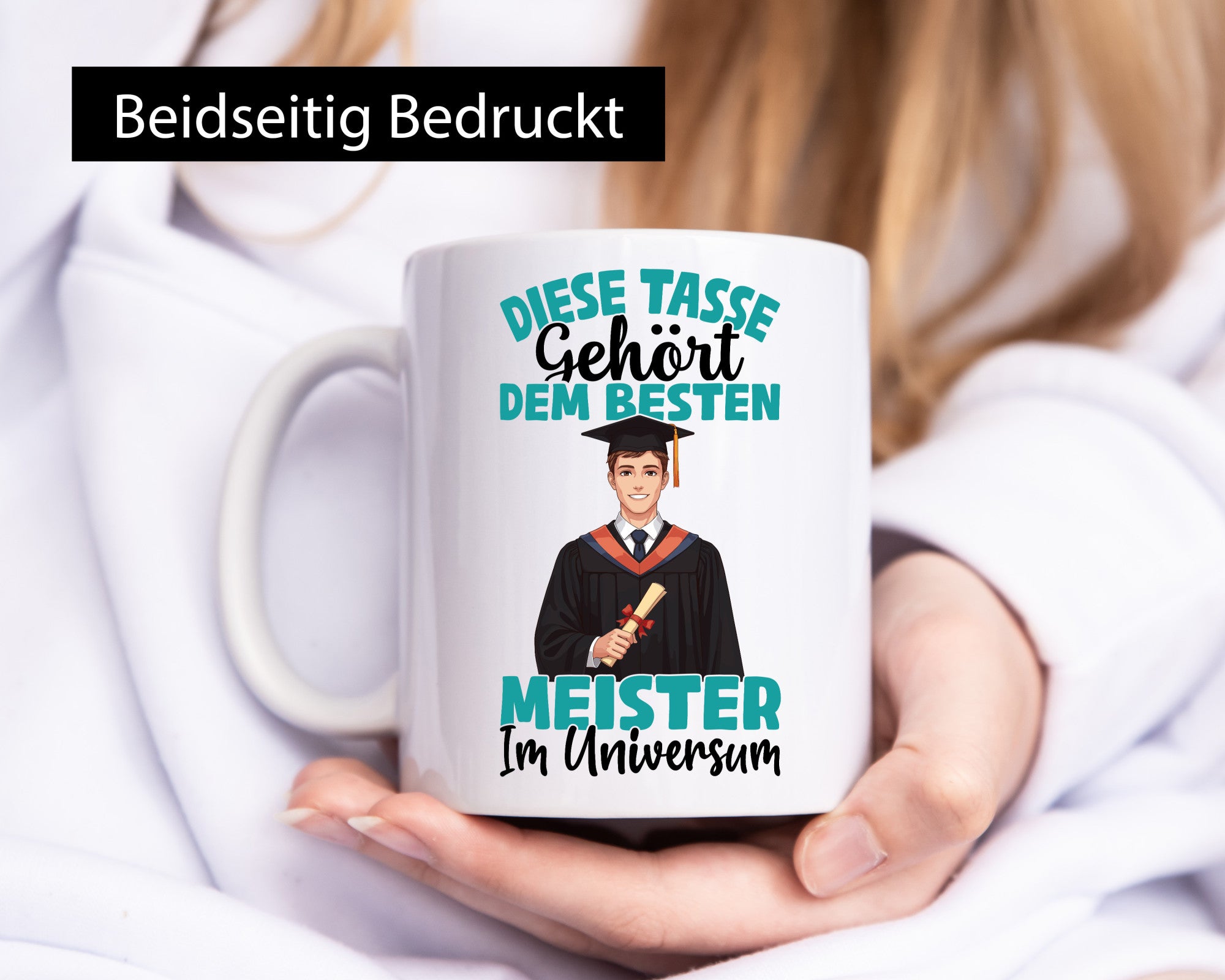 Im Universum: Meister | Meisterbrief Humor Geschenkidee Tasse