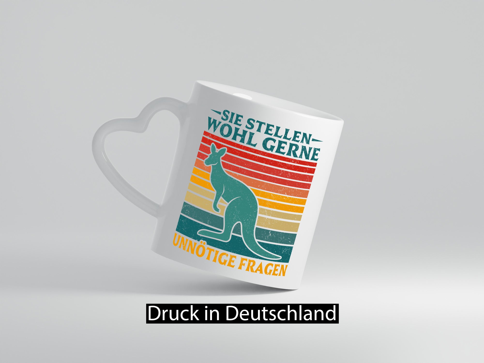Unnötige Fragen stellen | Känguru Geschenkidee Humor Tasse