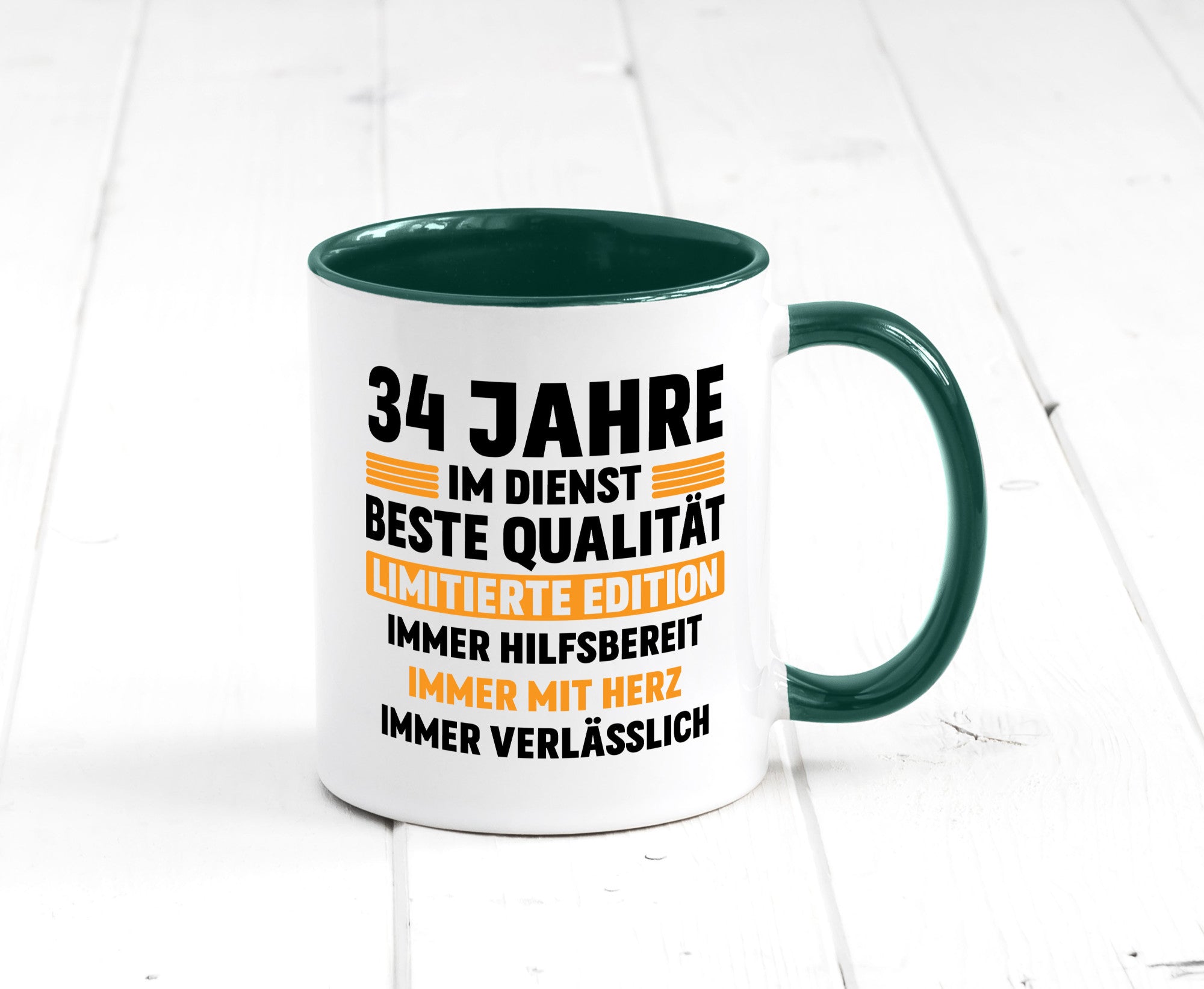 34 Jahre im Dienst | Jubiläum Arbeit v2 Humor Kollegen Büro Geschenkidee Tasse