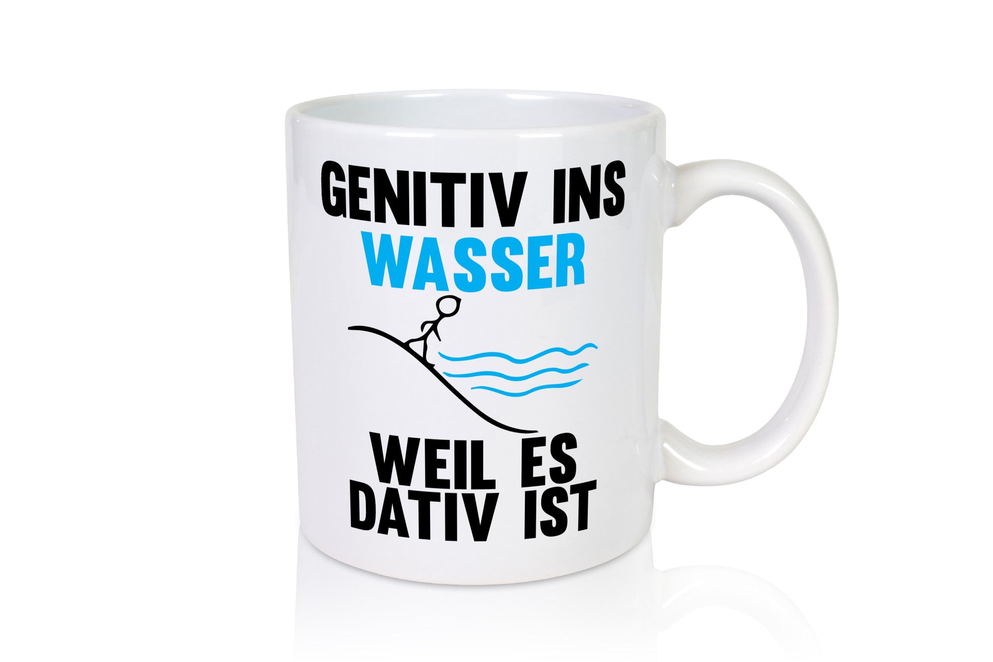 Genitiv Wasser weil Dativ | Grammatik Rechtschreibung Humor Geschenkidee Tasse