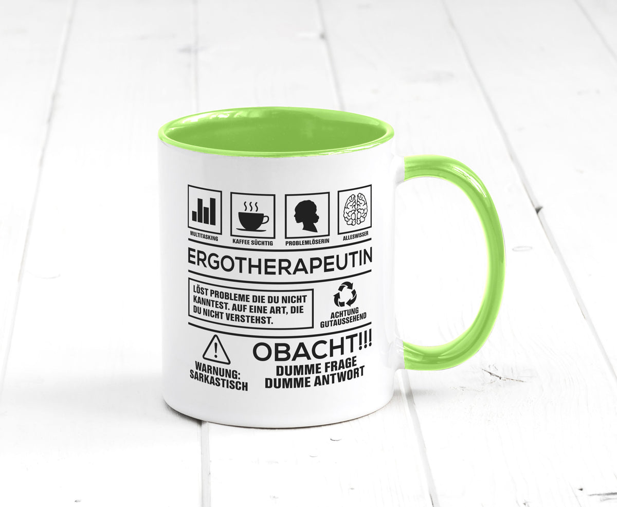 Achtung Probleme Ergotherapeutin | Ergotherapie lustiger Spruch Geschenk Humor Tasse