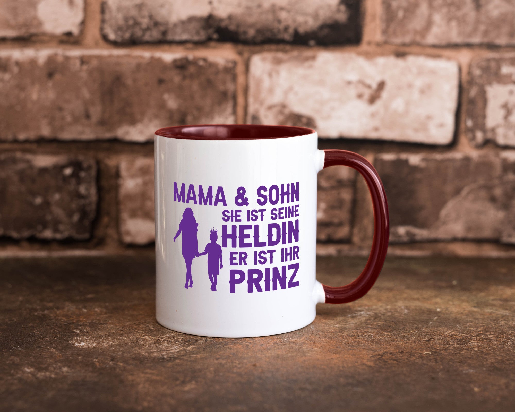 Mama & Sohn | Helding Prinz Mutterliebe Geschenkidee Familie Humor Tasse
