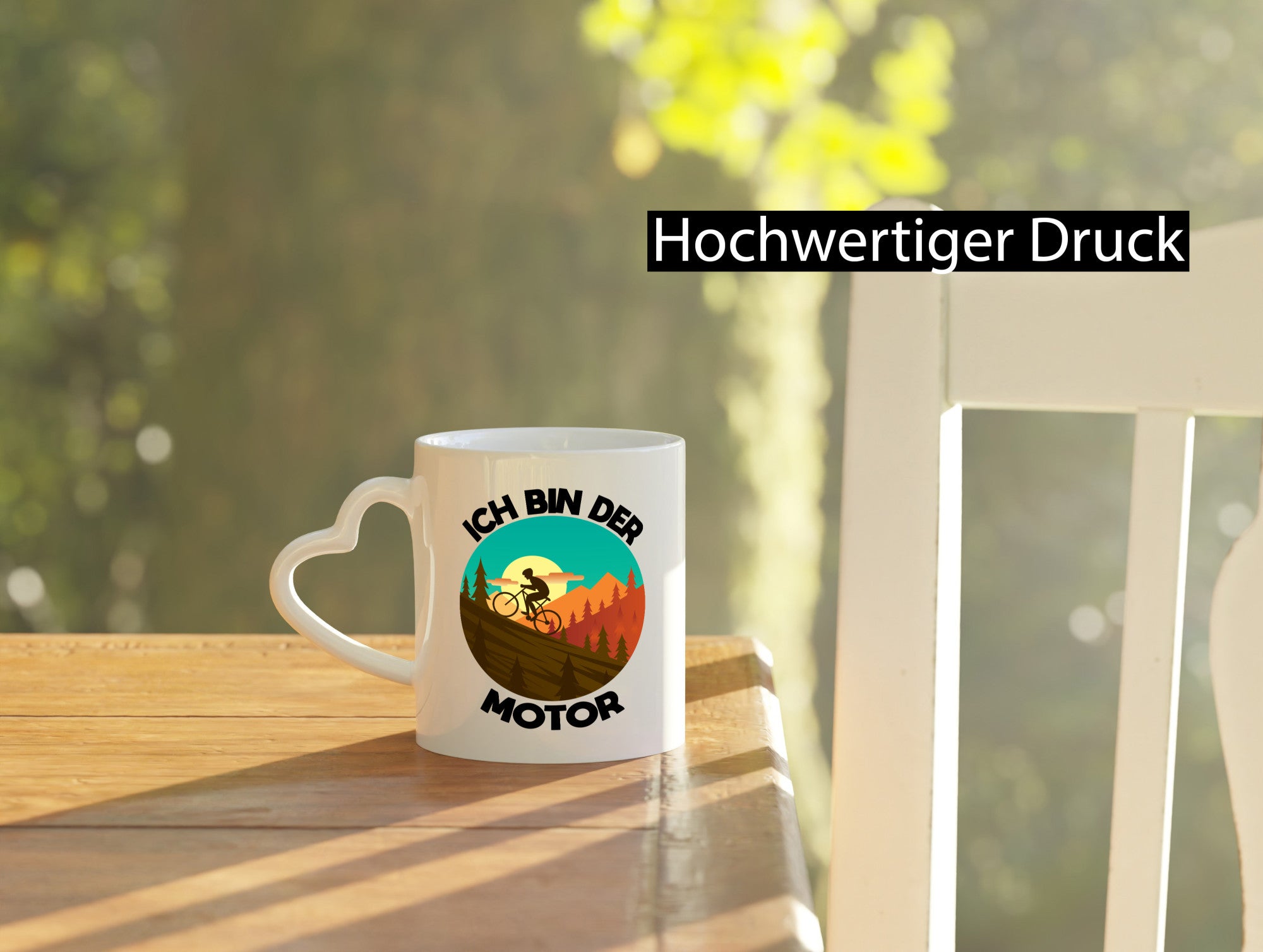 Ich bin der Motor | Mountainbiking Fahrrad Berge Geschenkidee Humor Tasse