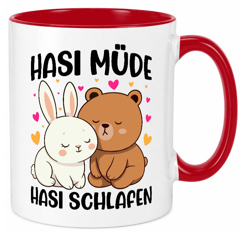 Hasi Müde | schlafen Kaninchen Häschen v2 lustiger Spruch Geschenk Humor Tasse