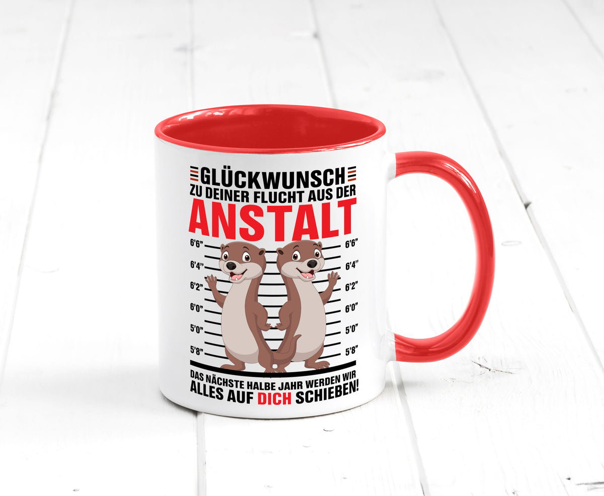 Glückwunch zur Flucht | Jobwechsel Arbeitskollegen Geschenk Arbeit Kollegen Tasse